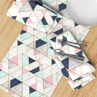 Mod Triangles Navy Mint Pink