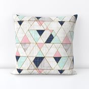 Mod Triangles Navy Mint Pink