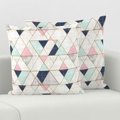 Mod Triangles Navy Mint Pink