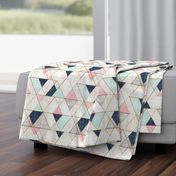 Mod Triangles Navy Mint Pink