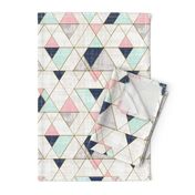 Mod Triangles Navy Mint Pink