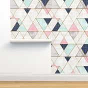 Mod Triangles Navy Mint Pink