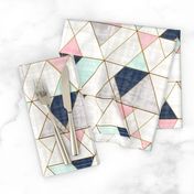 Mod Triangles Navy Mint Pink