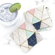 Mod Triangles Navy Mint Pink