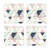 Mod Triangles Navy Mint Pink