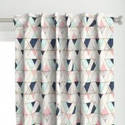 Mod Triangles Navy Mint Pink