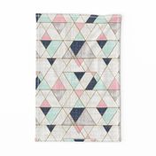 Mod Triangles Navy Mint Pink