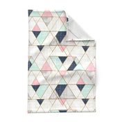 Mod Triangles Navy Mint Pink