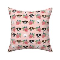 boxer dog fabric boxer dogs fabric boxer heads design - pink florals
