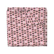 boxer dog fabric boxer dogs fabric boxer heads design - pink