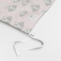 boxer dog fabric boxer dogs fabric boxer heads design - pink