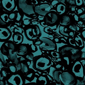 brush stroke abstract teal turquoise blue dots circles watercolor painted