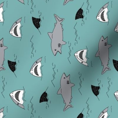 shark attack // railroad design boys kids shark fabric sharks design by andrea lauren