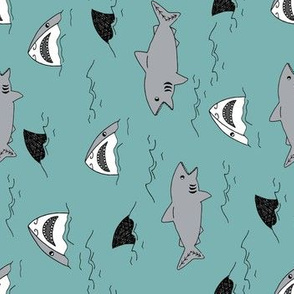 shark attack // railroad design boys kids shark fabric sharks design by andrea lauren