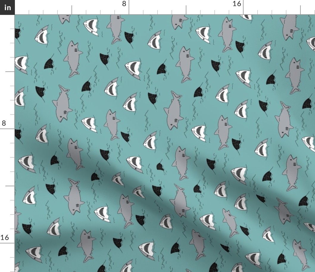 shark attack // railroad design boys kids shark fabric sharks design by andrea lauren