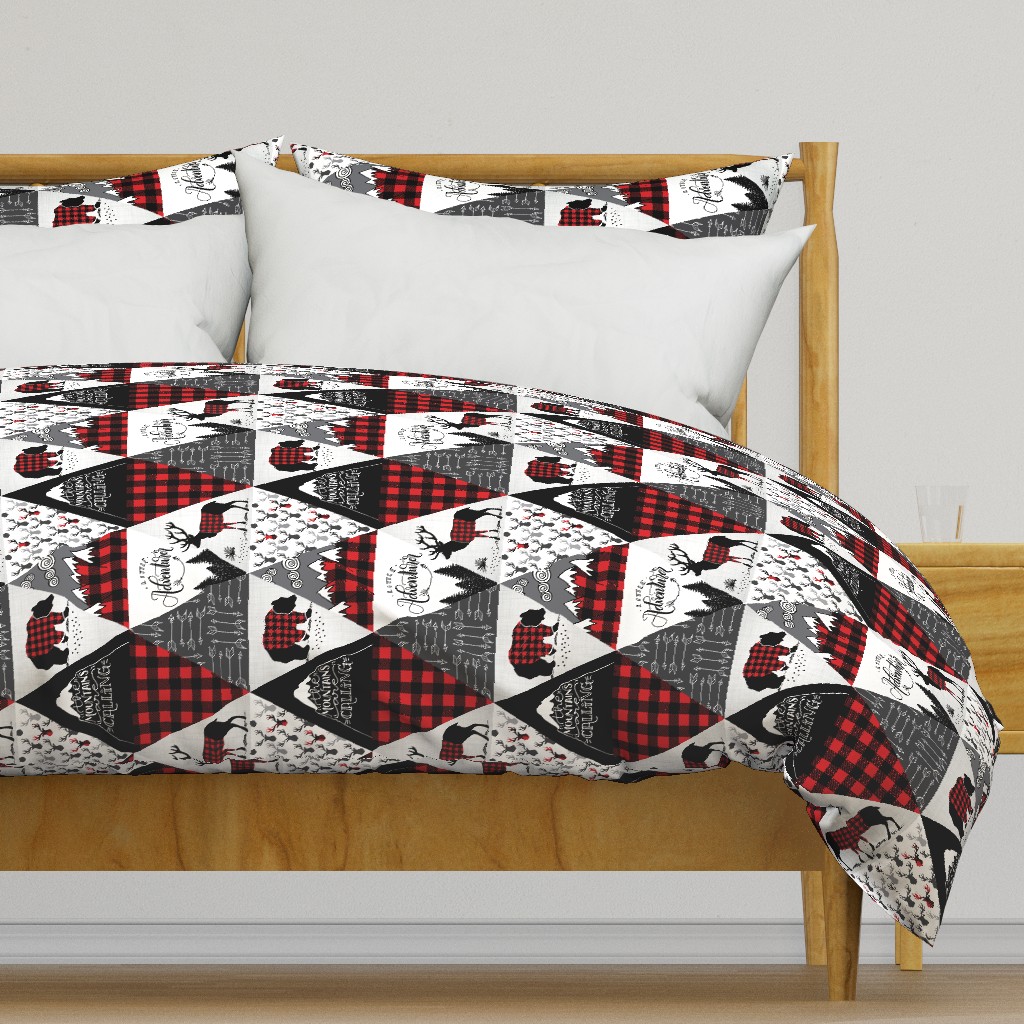 Cheater quilt  (ROTATED)- buffalo adventure - 12 inches repeat