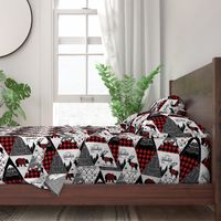 Cheater quilt  (ROTATED)- buffalo adventure - 12 inches repeat