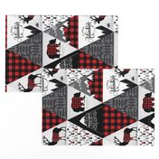 Cheater quilt  (ROTATED)- buffalo adventure - 12 inches repeat