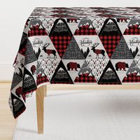 Cheater quilt  (ROTATED)- buffalo adventure - 12 inches repeat