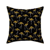 gold glitter flamingos - black