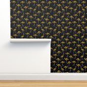 gold glitter flamingos - black