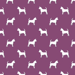 chihuahua silhouette fabric - dog fabrics - dogs design - amethyst