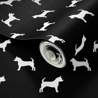 chihuahua silhouette fabric - dog fabrics - dogs design - black