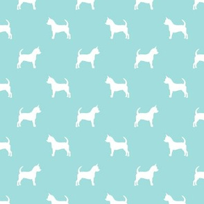chihuahua silhouette fabric - dog fabrics - dogs design - blue tint