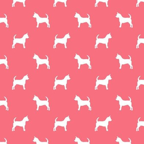 chihuahua silhouette fabric - dog fabrics - dogs design - brink pink