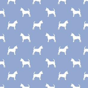 chihuahua silhouette fabric - dog fabrics - dogs design - cerulean