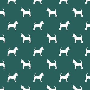 chihuahua silhouette fabric - dog fabrics - dogs design - eden green