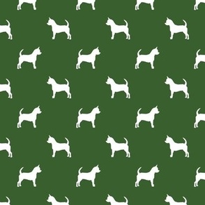 chihuahua silhouette fabric - dog fabrics - dogs design - garden green