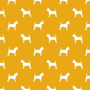 chihuahua silhouette fabric - dog fabrics - dogs design - goldenrod