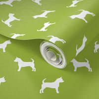 chihuahua silhouette fabric - dog fabrics - dogs design - lime