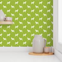 chihuahua silhouette fabric - dog fabrics - dogs design - lime