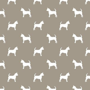 chihuahua silhouette fabric - dog fabrics - dogs design - medium brown