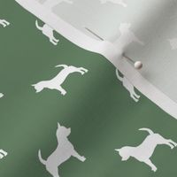 chihuahua silhouette fabric - dog fabrics - dogs design - medium green