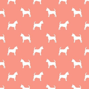 chihuahua silhouette fabric - dog fabrics - dogs design - peach