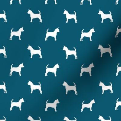 chihuahua silhouette fabric - dog fabrics - dogs design - sapphire
