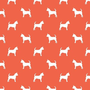 chihuahua silhouette fabric - dog fabrics - dogs design - scarlet