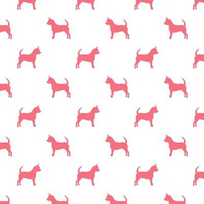 chihuahua silhouette fabric - dog fabrics - dogs design - brink pink and white
