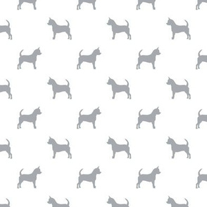 chihuahua silhouette fabric - dog fabrics - dogs design - quarry and white