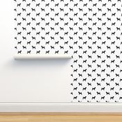 chihuahua silhouette fabric - dog fabrics - dogs design - white and black