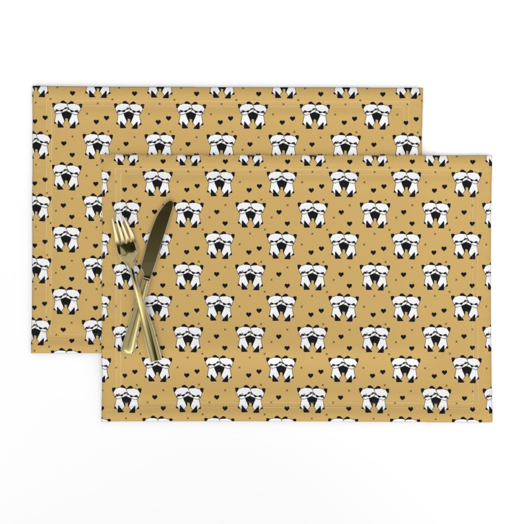 Origami love animals cute panda geometric triangle and scandinavian style print black and white gender neutral ochre