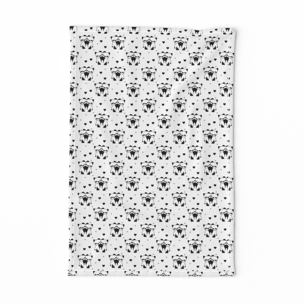 Origami love animals cute panda geometric triangle and scandinavian style print black and white gender neutral 