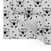 Origami love animals cute panda geometric triangle and scandinavian style print black and white gender neutral 