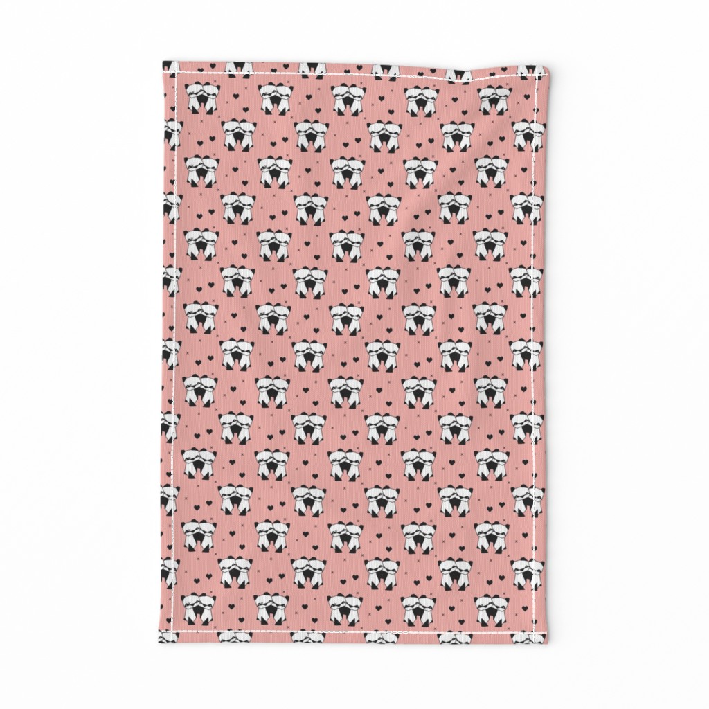 Origami love animals cute panda geometric triangle and scandinavian style print black and white girls pastel pink