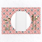 Origami love animals cute panda geometric triangle and scandinavian style print black and white girls pastel pink