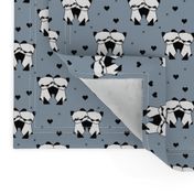 Origami love animals cute panda geometric triangle and scandinavian style print black and white stone gray blue