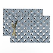 Origami love animals cute panda geometric triangle and scandinavian style print black and white stone gray blue